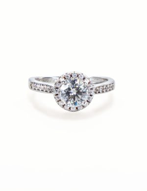 1 Carat Moissanite Star Halo Ring