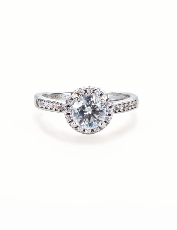 1 Carat Moissanite Star Halo Ring