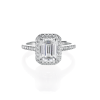 Emerald Cut Moissanite Halo Ring