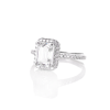 Emerald Cut Moissanite Halo Ring