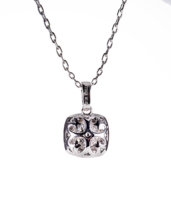 Moissanite Diamond Necklace: S925 Halo Design