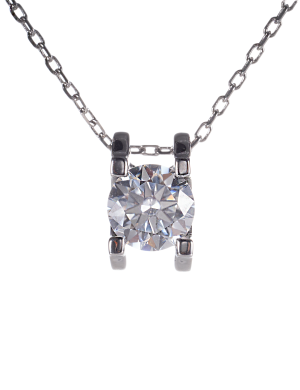 1-carat moissanite necklace with bull head design, S925 sterling silver