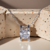 Moissanite Necklace: Solitaire Pendant