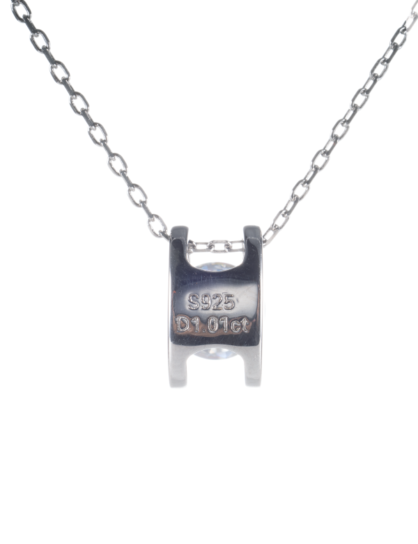 Moissanite Necklace: Solitaire Pendant