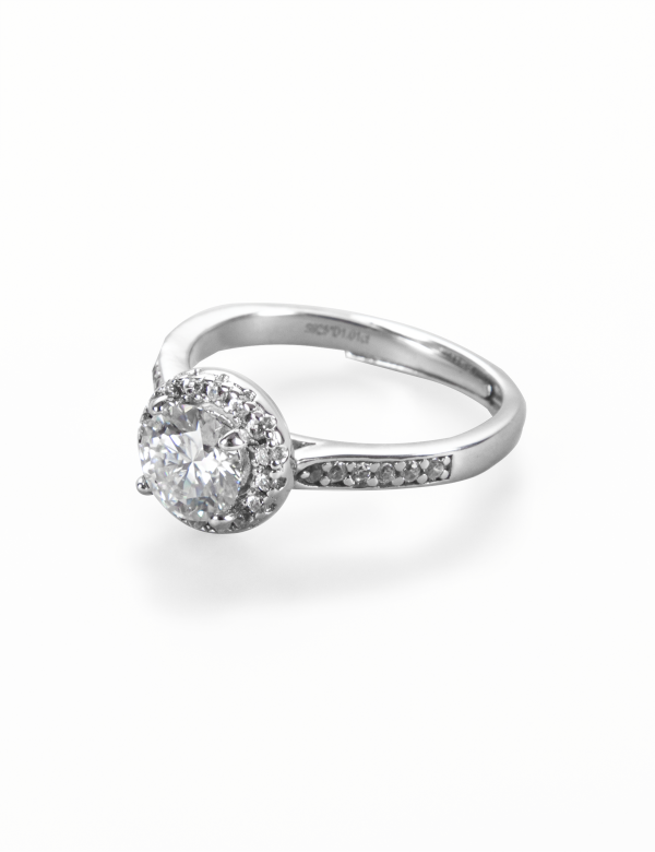 1 Carat Moissanite Star Halo Ring