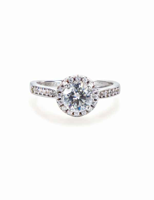 1 Carat Moissanite Star Halo Ring