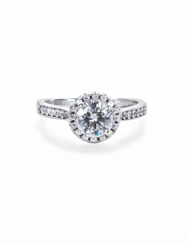 1 Carat Moissanite Star Halo Ring