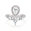 Elegant Pear Moissanite Crown Ring