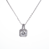 Moissanite Pendant Necklace in Gleaming Square Design
