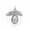 Elegant Pear Moissanite Crown Ring