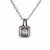 Moissanite Pendant Necklace in Gleaming Square Design