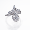 Elegant Pear Moissanite Crown Ring