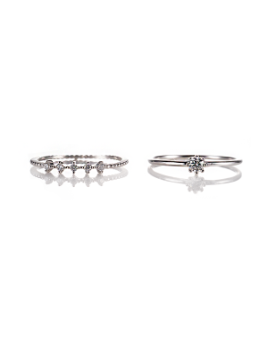 Moissanite Rings: Stackable S925 Silver Set