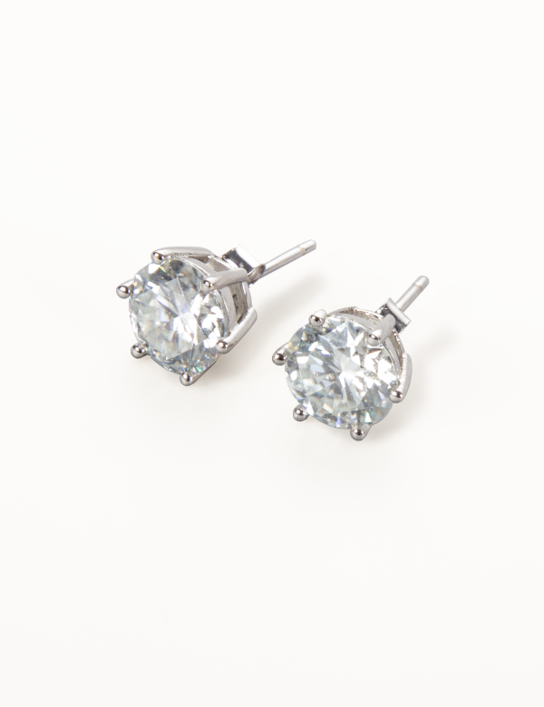 S925 2 Carat Moissanite Six-Prong Earrings