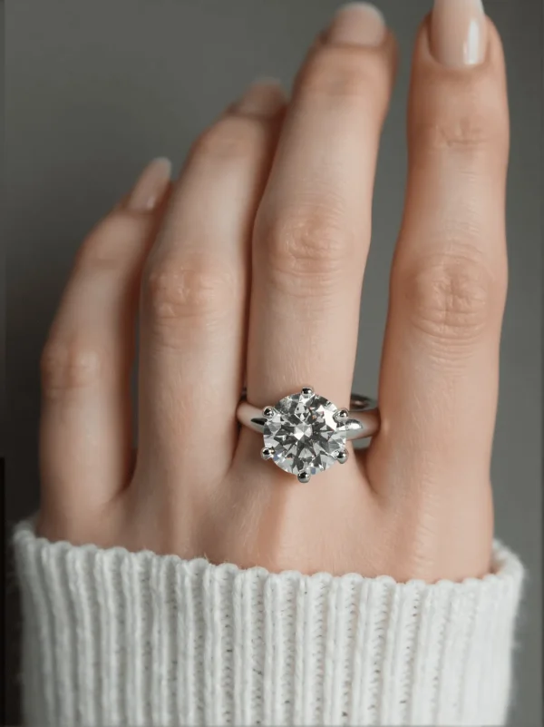 六爪-1 (1)-转换自-png 2 Carat Moissanite Women's Engagement Ring