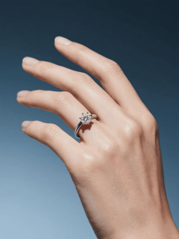 S925 1 Carat Moissanite Six-Prong Ring