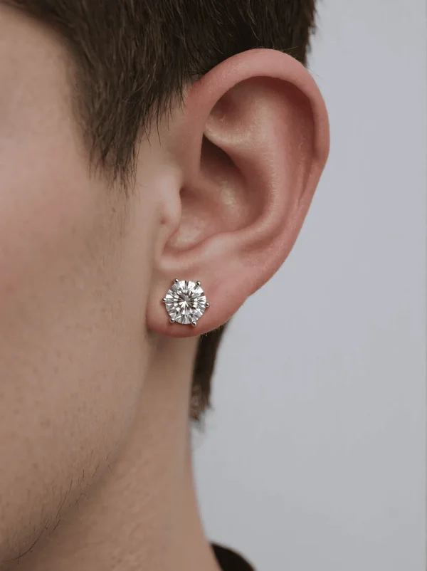 六爪耳钉-2-转换自-png S925 1 Carat Moissanite Six-Prong Earrings