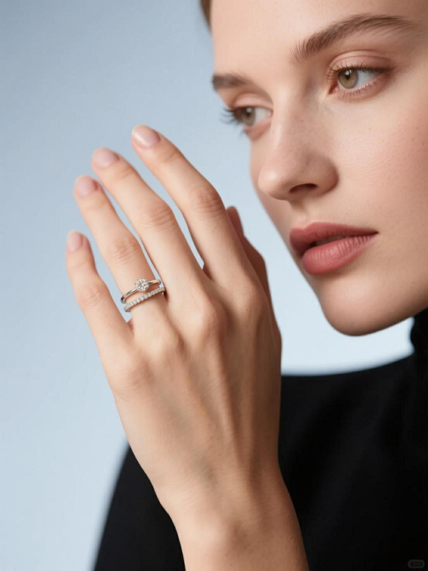 Moissanite Rings: Stackable S925 Silver Set