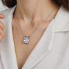 Moissanite Necklace: Solitaire Pendant