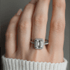 祖母绿切 Emerald Cut Moissanite Halo Ring