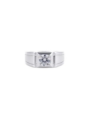 1ct Pyramid Matte Men’s Moissanite Ring