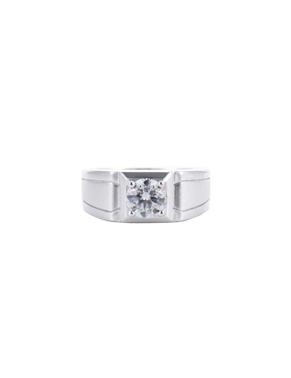 主1 1ct Pyramid Matte Men’s Moissanite Ring