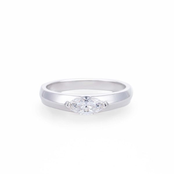 主1 0.5 Carat Marquise Moissanite Silver Ring