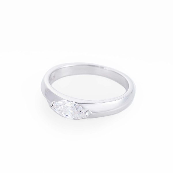 细节图1 0.5 Carat Marquise Moissanite Silver Ring