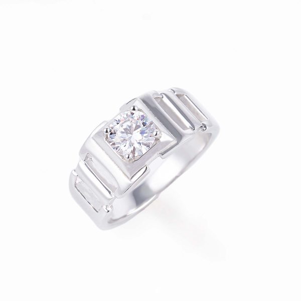 细节图1 1 carat Chain Hollow Moissanite Men's Ring