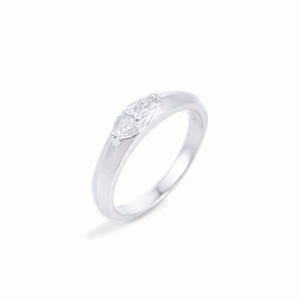 细节图2 0.5 Carat Marquise Moissanite Silver Ring