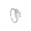2ct Moissanite Heart Two-Stone Ring