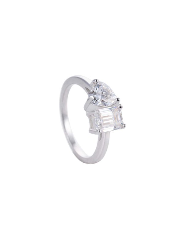 细节图2 2ct Moissanite Heart Two-Stone Ring