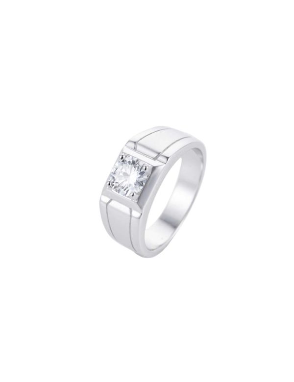 细节图3 1ct Pyramid Matte Men’s Moissanite Ring