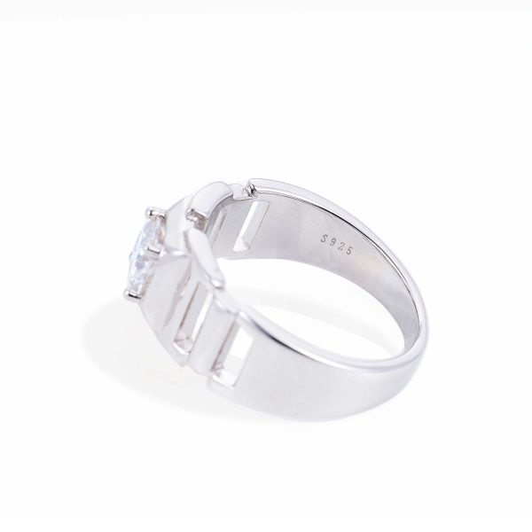 细节图3 1 carat Chain Hollow Moissanite Men's Ring